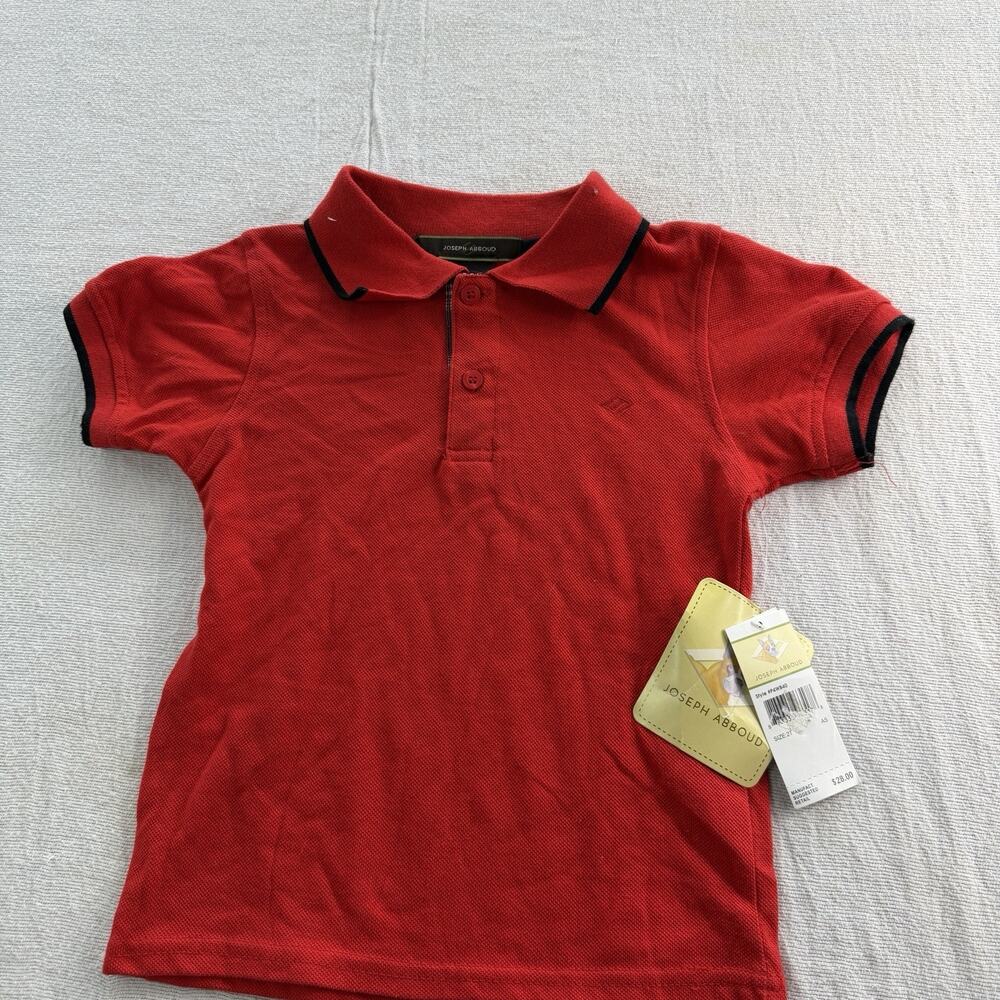 Joseph Abboud Polo Shirt Boys Size 2T Red Polo Shirt NWT